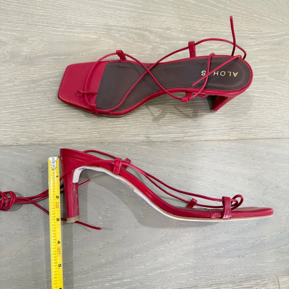 ALOHAS Red Lace-Up Square-Toe Sandal - Picture 10 of 10